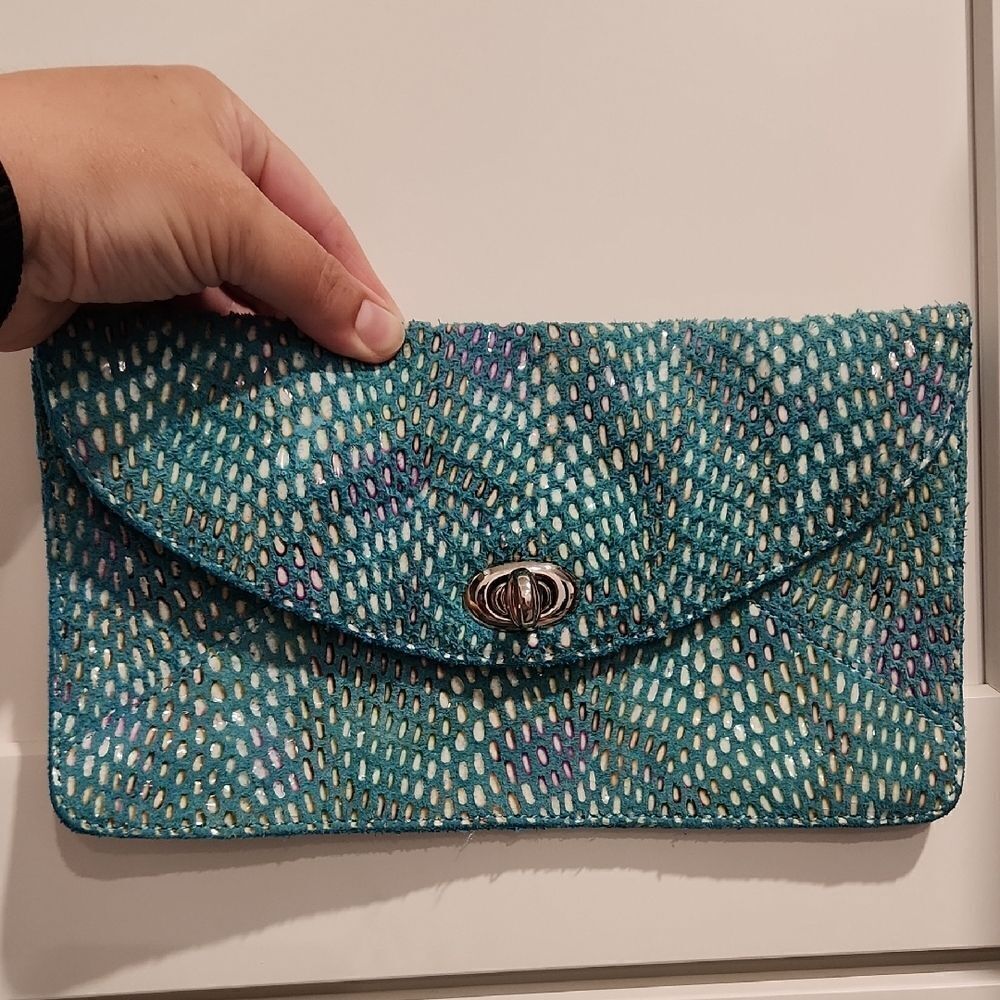 Sorial Blue Clutch Sorial New York Purse